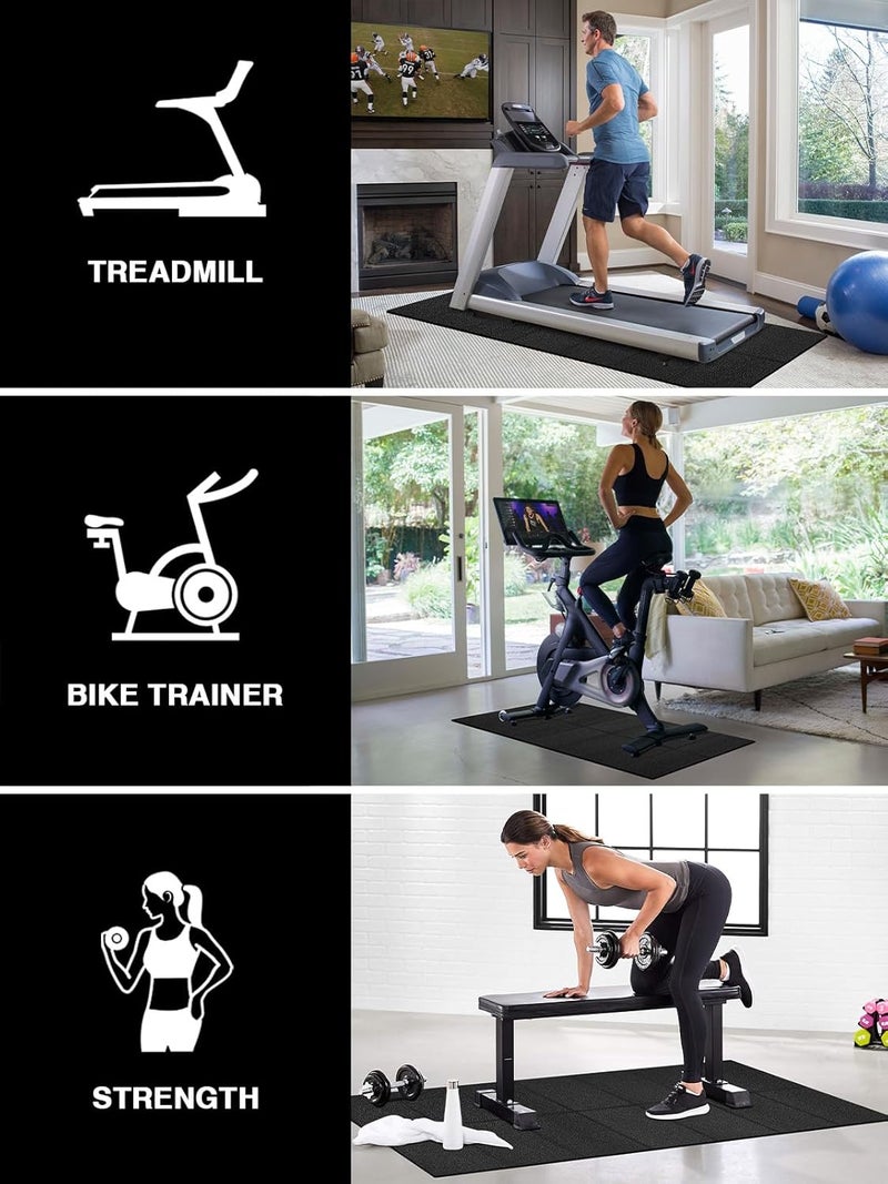 WERCHO Treadmill Mat,70"x32",6mm Thickness Foldable Exercise Equipment Mat for Carpet Hardwood Floors, Compatible with Walking Pad,Spin Bike,Elliptical Trainer,Rowing Machine - Image 4